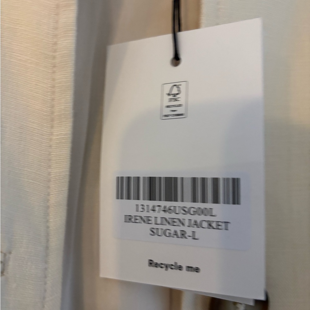 Reformation Irene Linen Button-Up Trench Coat in Sugar - Picture 6 of 10